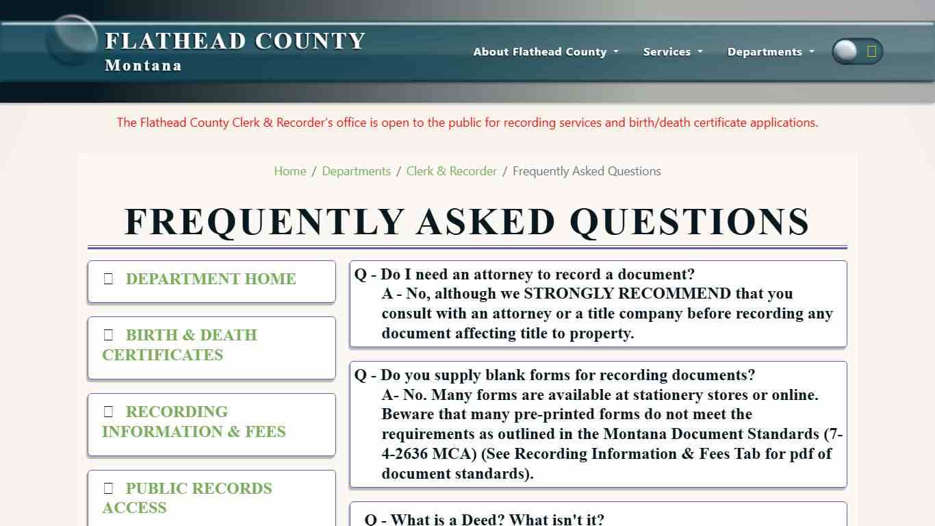 Frequently Asked Questions :: Flathead County