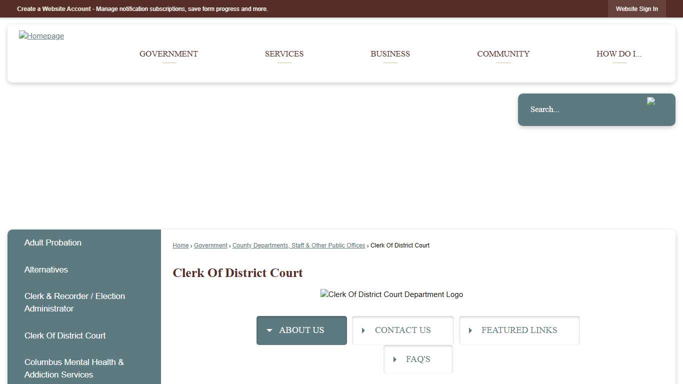 Clerk Of District Court Stillwater County, MT